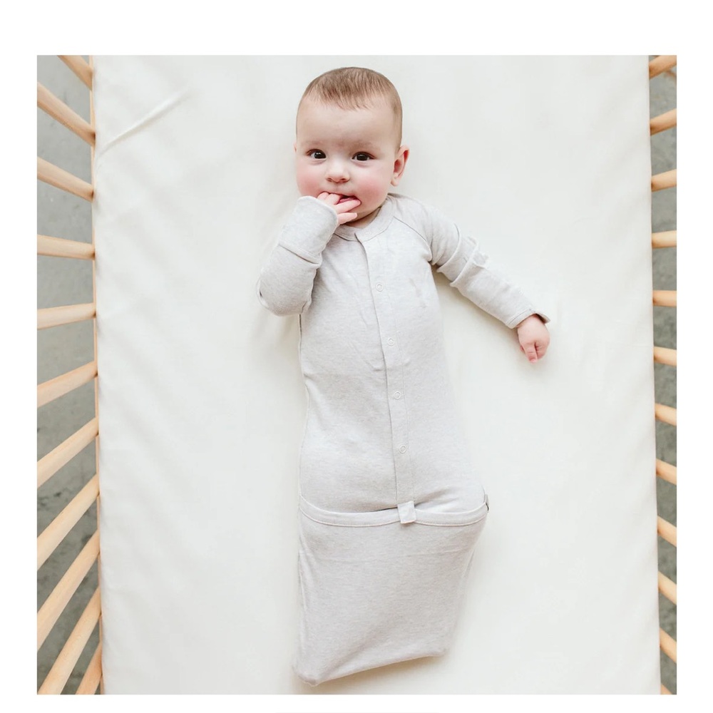 Goumikids Viscose Bamboo +
Organic Cotton Gown, Set of 2, Storm Gray